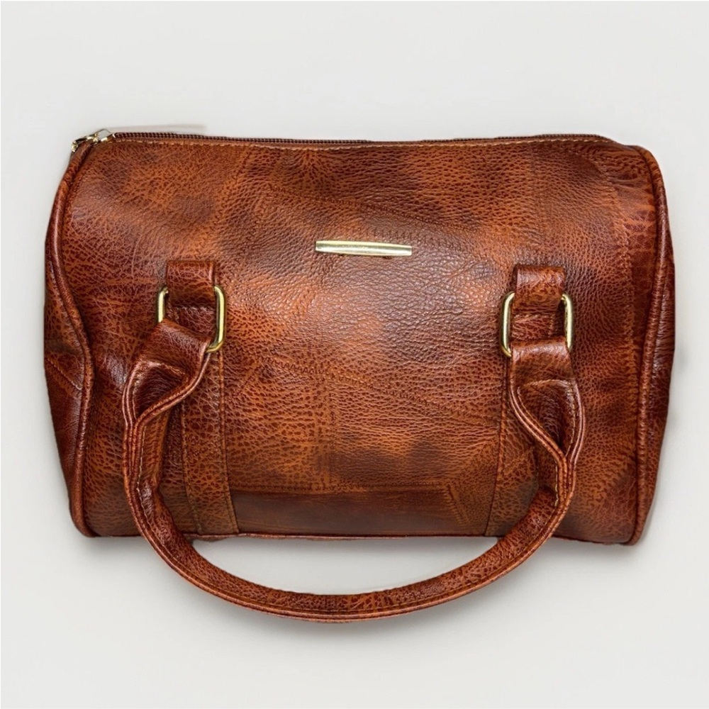 Brown Pebbled Faux Leather Handbag #5725